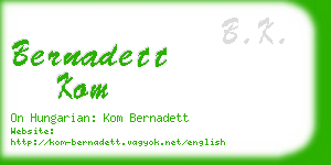 bernadett kom business card